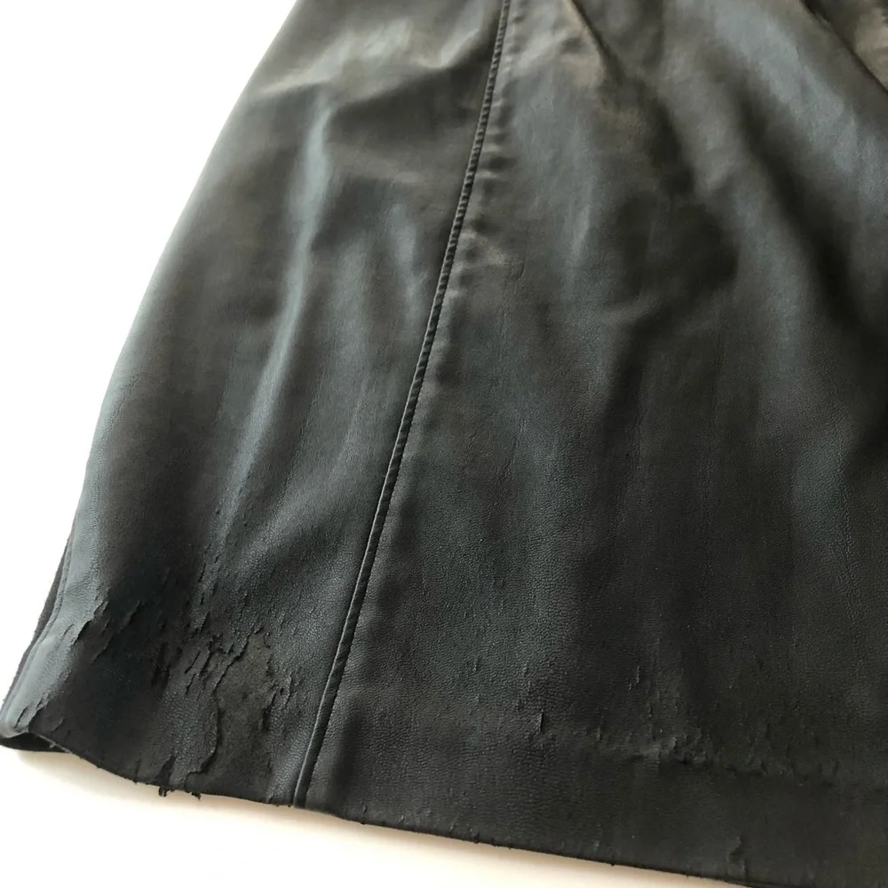 Ellen Tracy Black Vegan Leather Skirt